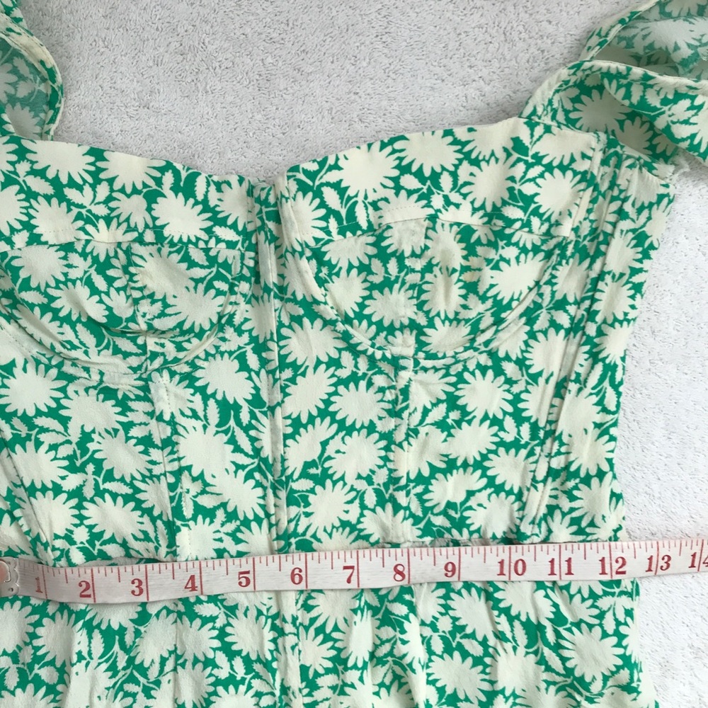 CAPULET WOMENS JUMPSUIT GREEN FLORAL WIDE LEG CORSET 4 - Picture 10 of 13